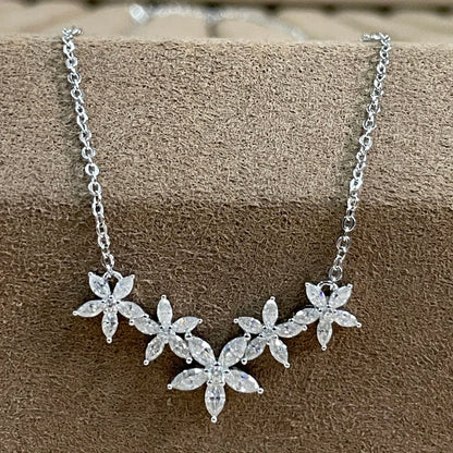 Flowers Design Moissanite Necklace