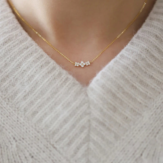 Lumière Clover Necklace – 3 Moissanite Clovers