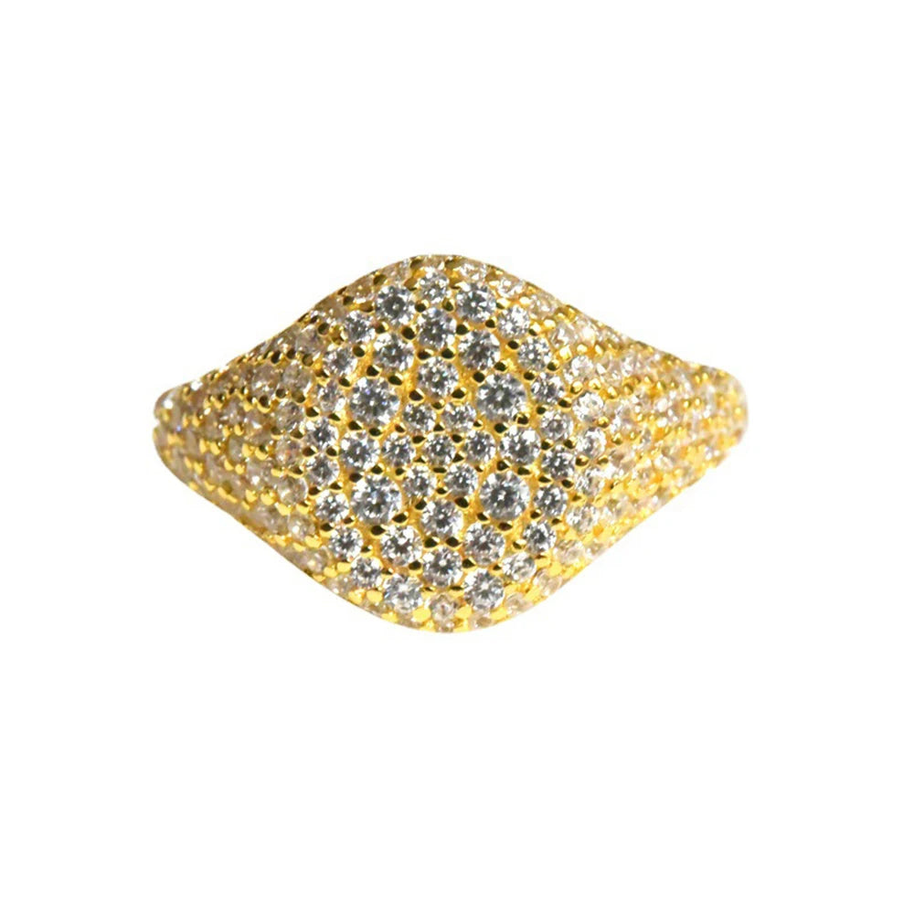 18K Gold Plated Full Moissanite Pinky Ring For Men and Women