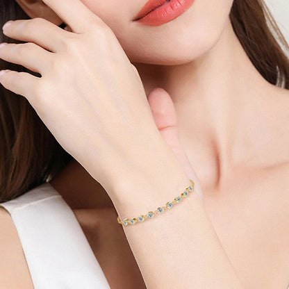 18K Gold Plated Moissanite Charm Bracelet