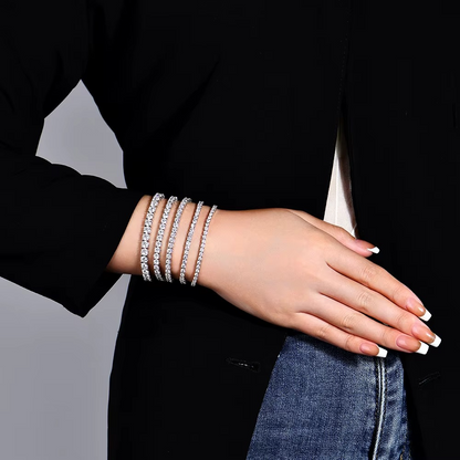 Moissanite Tennis Bracelet 18k White Gold Plated with GRA