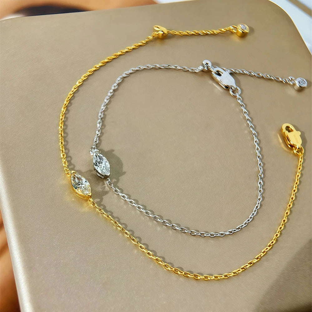 Solitaire Moissanite Bracelet - All Cuts / Christmas Gift for Her