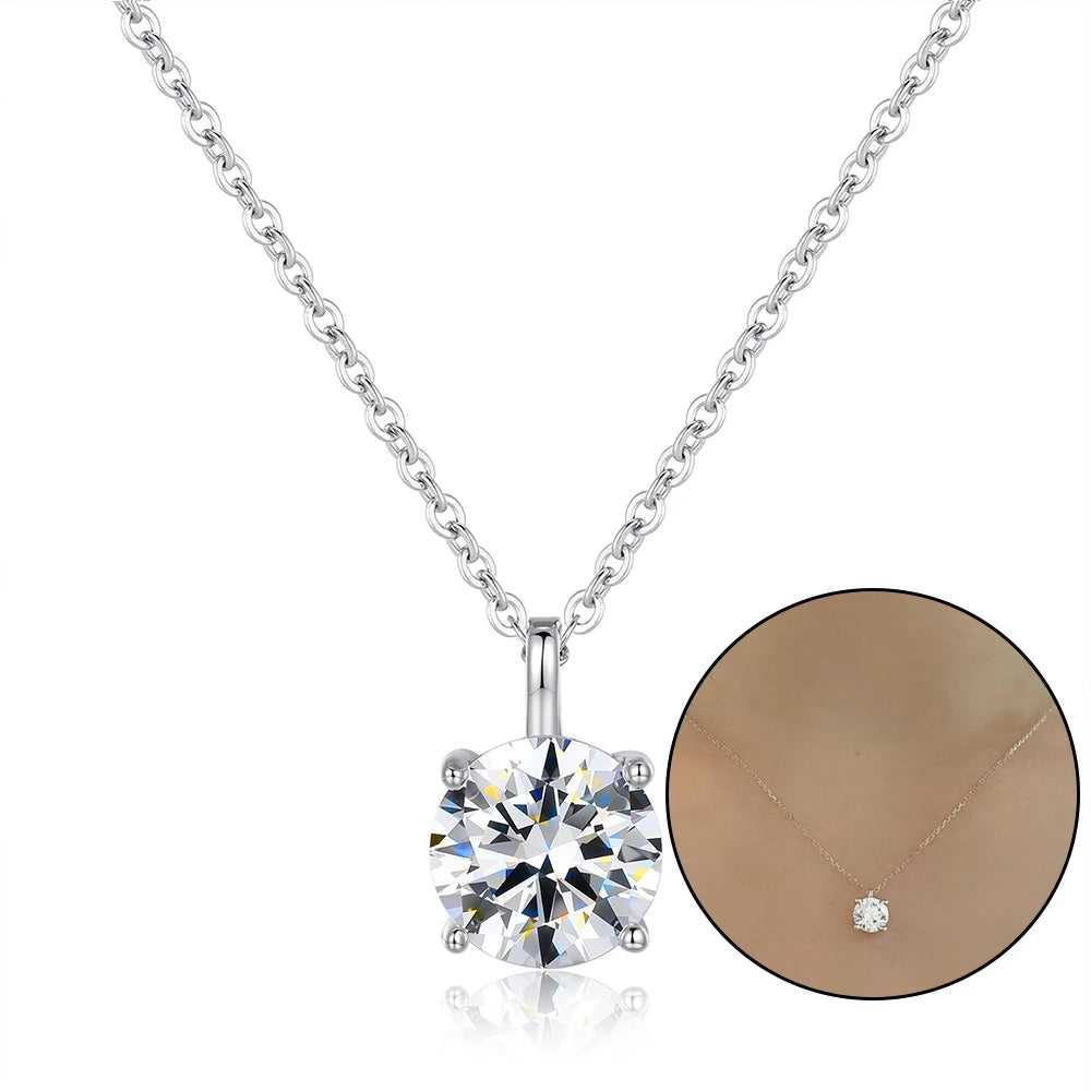 Moissanite Solitaire Necklace - All Cuts
