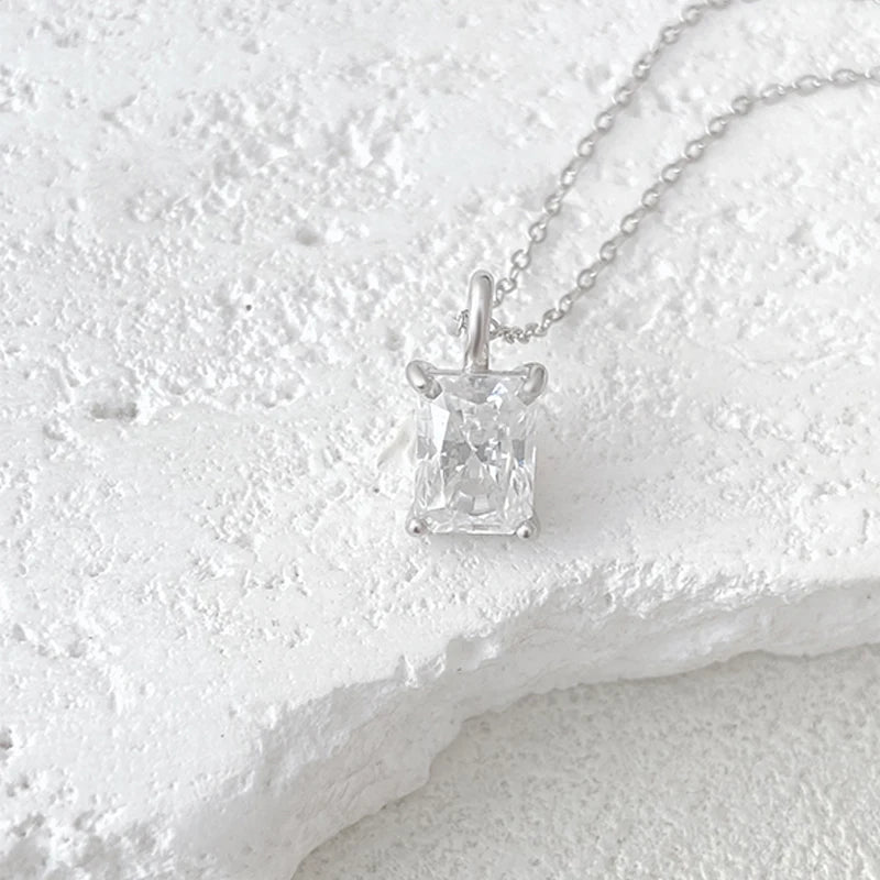 Radiant Cut Moissanite Gold Plated Necklace