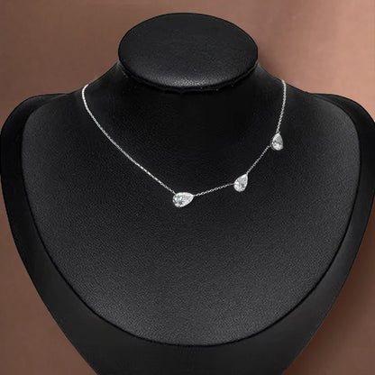 9 Carat East West Pear Cut Moissanite Necklace – Women’s Gift