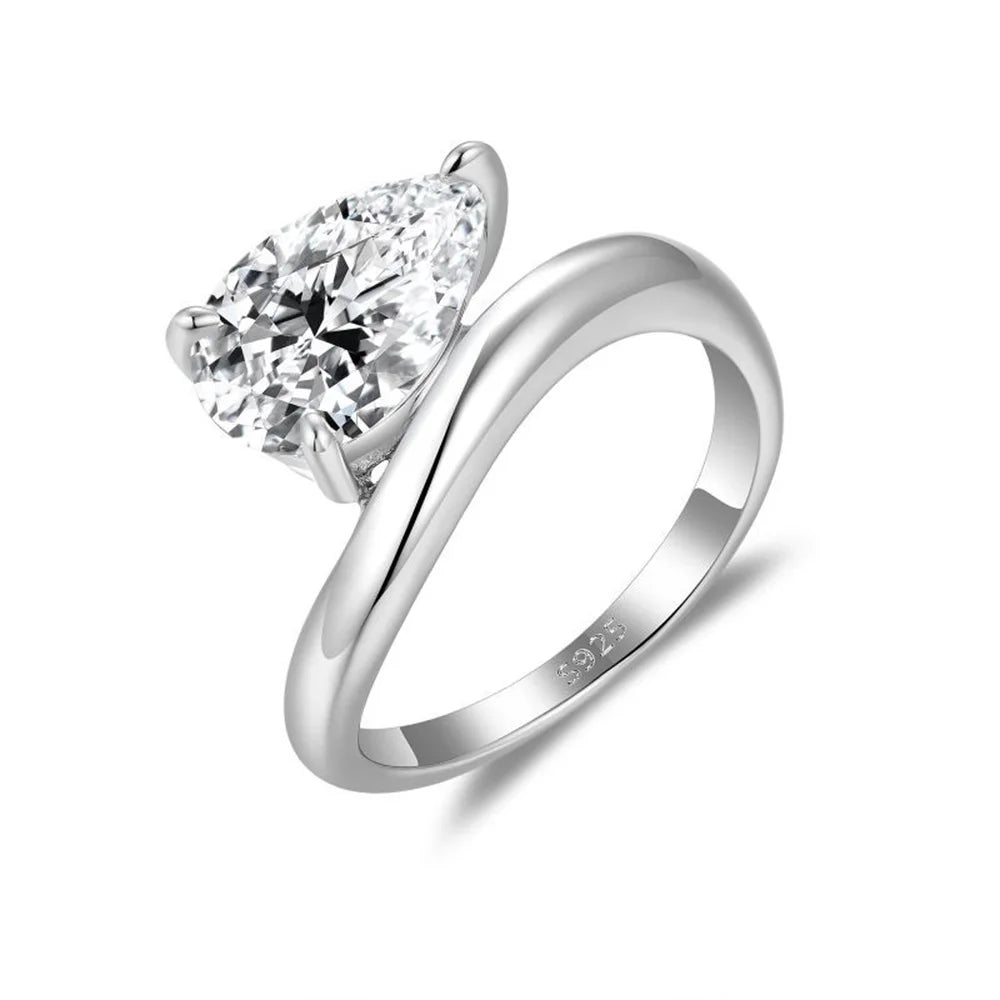 18K Gold Plated 1.5/3CT East-West Pear Cut Moissanite Ring Pinky Ring