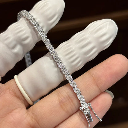 Leaf Design Moissanite Tennis Bracelet GRA Certified - First Gift