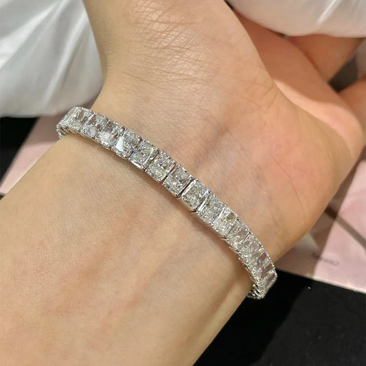Radiant Cut Moissanite Tennis Bracelet - Anniversary Gift