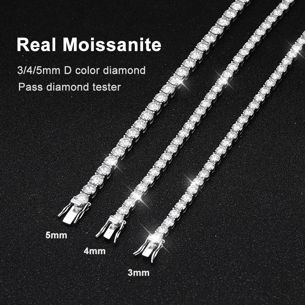 Moissanite Tennis Bracelet 18k White Gold Plated with GRA