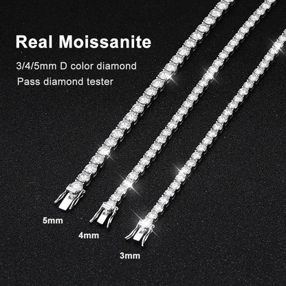 Moissanite Tennis Bracelet 18k White Gold Plated with GRA