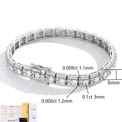 18K White Gold Plated Moissanite Tennis Bracelet - Anniversary Gift