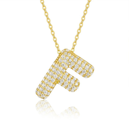 Moissanite Bubble Letter Necklace - Christmas Gift