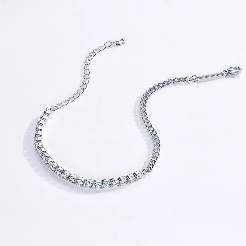 18k Gold Plated Half Tennis Bracelet - Birthday Gift For Her