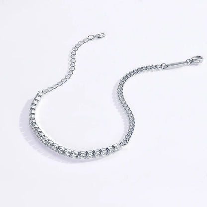 18k Gold Plated Half Tennis Bracelet - Birthday Gift For Her