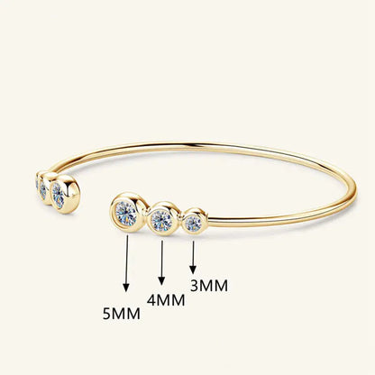 Adjustable Cuff Bracelet 2.4 Carat Moissanite Bracelet