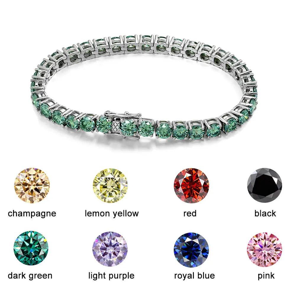 Green Moissanite Tennis Bracelet