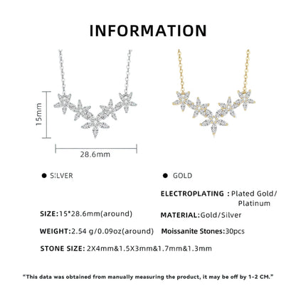 Flowers Design Moissanite Necklace