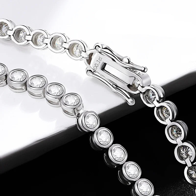 Round Cut Moissanite Tennis Bracelet