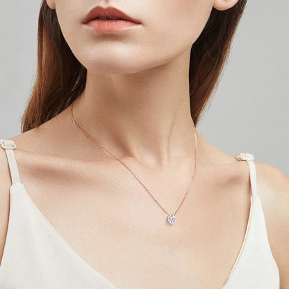 Oval Cut Moissanite 18K Gold Plated Necklace