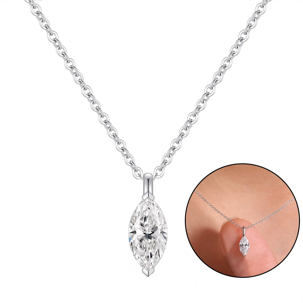 Moissanite Solitaire Necklace - All Cuts