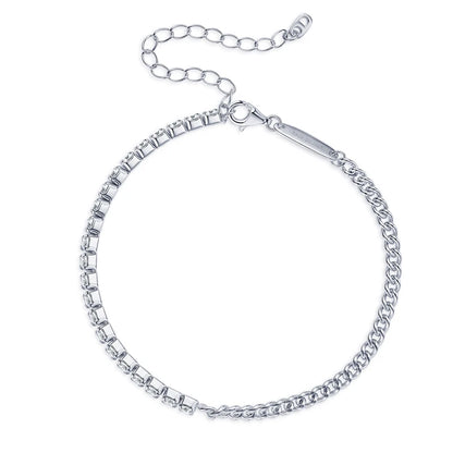 18k Gold Plated Half Tennis Bracelet - Birthday Gift For Her