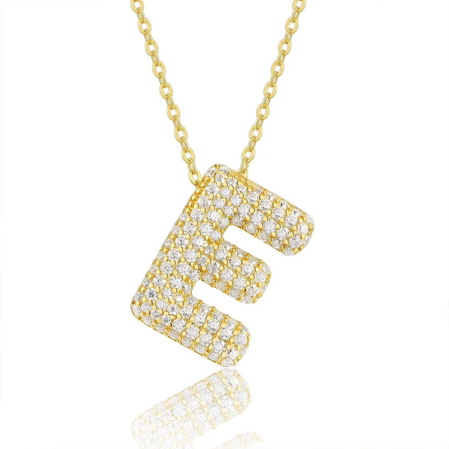 Moissanite Bubble Letter Necklace - Christmas Gift