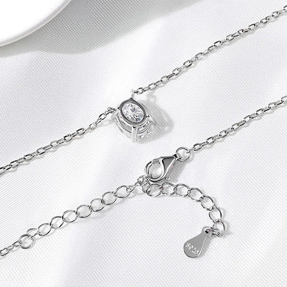 Oval Cut Moissanite 18K Gold Plated Necklace