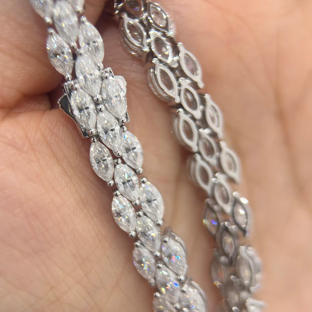 Fleur de Luxe Marquise Cut Moissanite Tennis Bracelet – GRA Certified