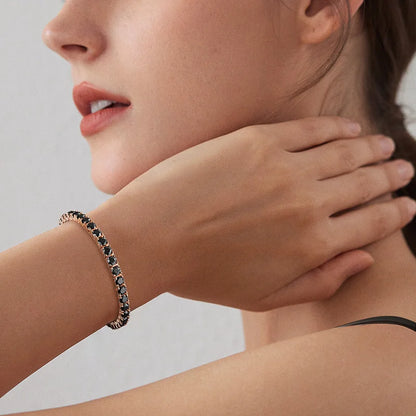Black Moissanite Tennis Bracelet GRA Certified