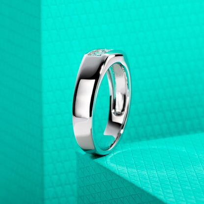 0.6ct Moissanite Men's 18K Gold Plated Ring