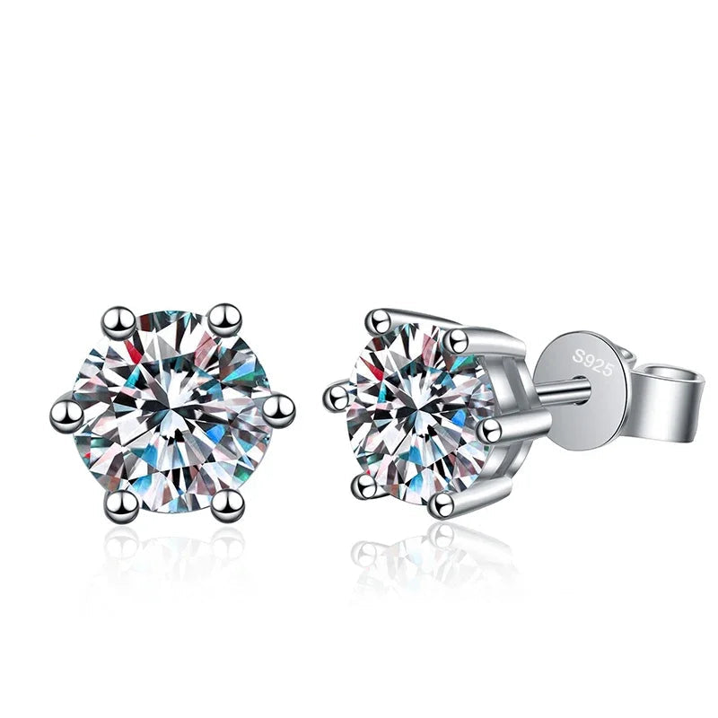Moissanite Stud Earrings - Daughter, Granddaughter Gift