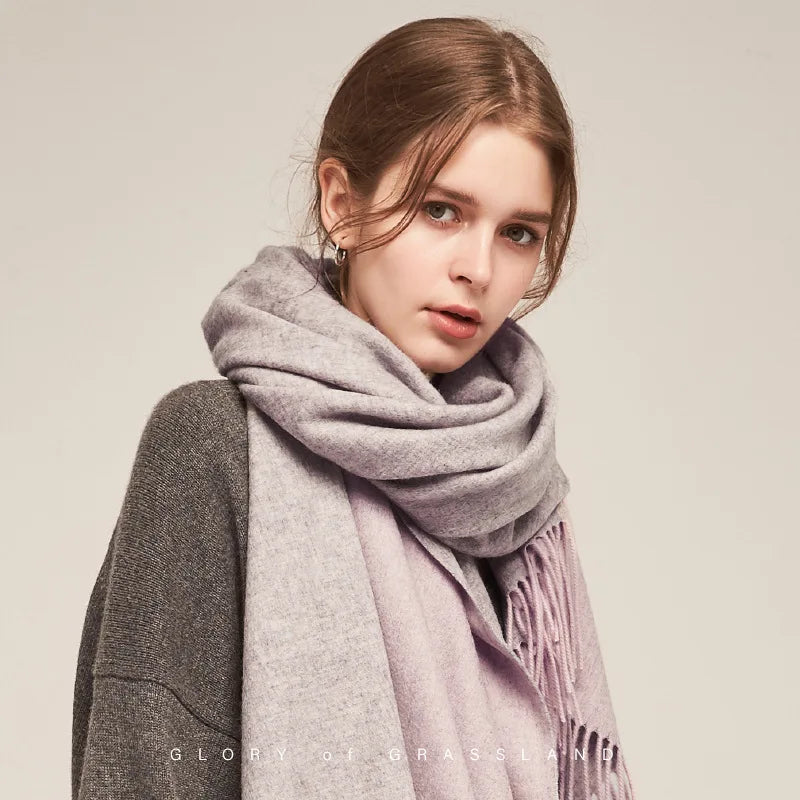 100% Wool Thick Scarf - Christmas Gift For Women & Men