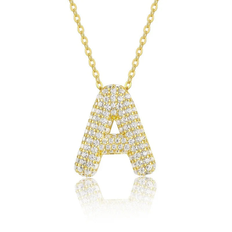Moissanite Bubble Letter Necklace - Christmas Gift