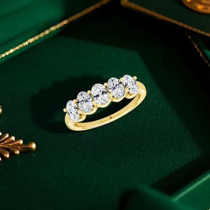 14K Gold 1.5 Carat Moissanite Wedding Band Ring - Anniversary Gift